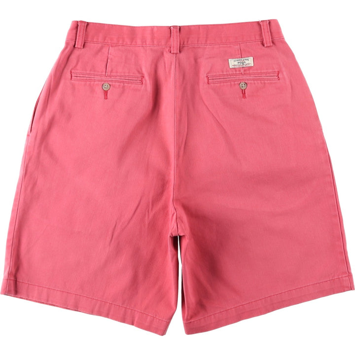 Ralph Lauren POLO by Ralph Lauren TYLER SHORT Two-pleat chino shorts, short pants, men's size W32 cotton pink type Vintage Second Hand