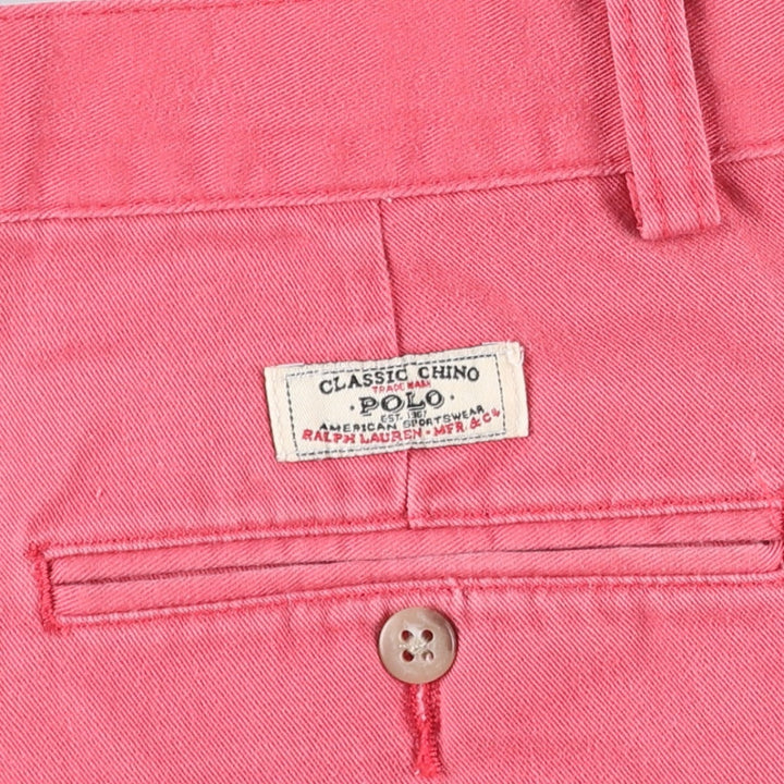 Ralph Lauren POLO by Ralph Lauren TYLER SHORT Two-pleat chino shorts, short pants, men's size W32 cotton pink type Vintage Second Hand
