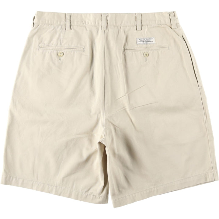 Ralph Lauren POLO by Ralph Lauren TYLER SHORT Two-pleat chino shorts, short pants, men's size W36 cotton Beige type Vintage Second Hand