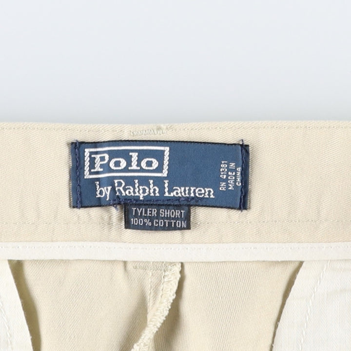 Ralph Lauren POLO by Ralph Lauren TYLER SHORT Two-pleat chino shorts, short pants, men's size W36 cotton Beige type Vintage Second Hand