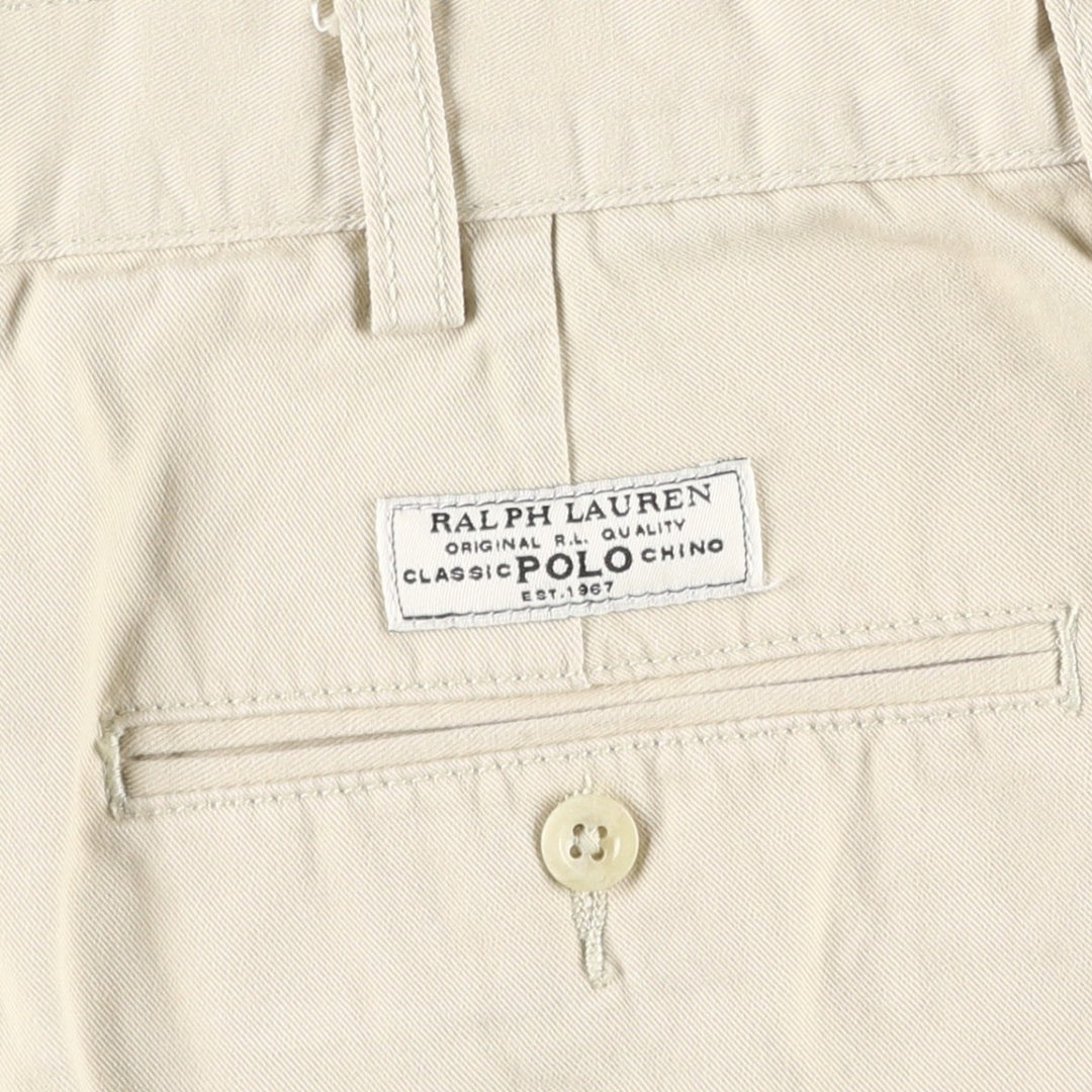 Ralph Lauren POLO by Ralph Lauren TYLER SHORT Two-pleat chino shorts, short pants, men's size W36 cotton Beige type Vintage Second Hand