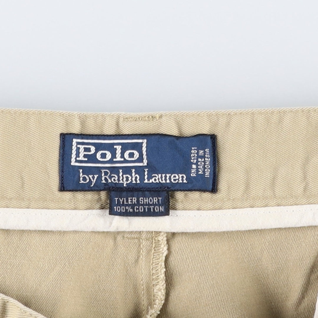 Ralph Lauren POLO by Ralph Lauren TYLER SHORT Two-pleat chino shorts, short pants, men's size W36 cotton Beige type Vintage Second Hand