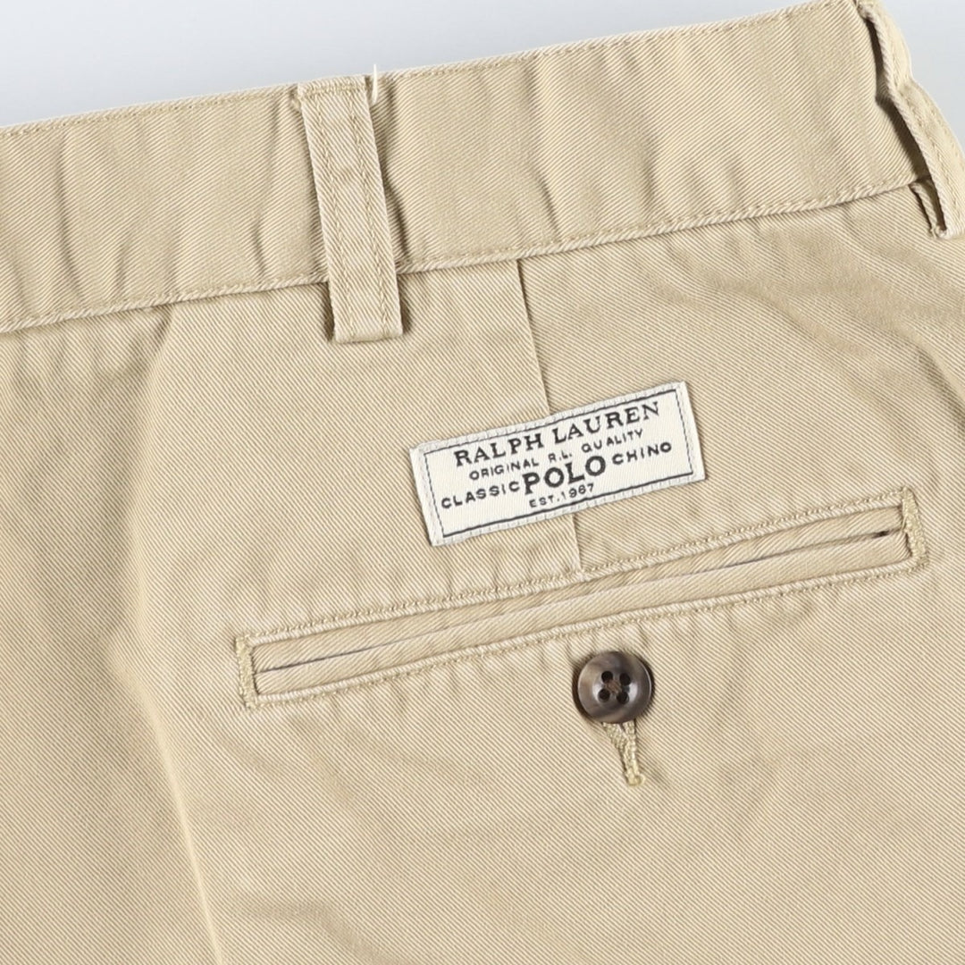 Ralph Lauren POLO by Ralph Lauren TYLER SHORT Two-pleat chino shorts, short pants, men's size W36 cotton Beige type Vintage Second Hand