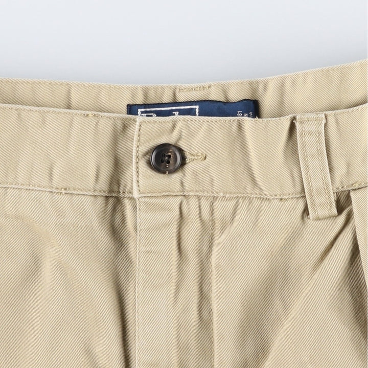 Ralph Lauren POLO by Ralph Lauren TYLER SHORT Two-pleat chino shorts, short pants, men's size W36 cotton Beige type Vintage Second Hand