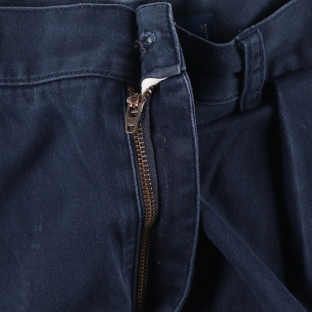 Ralph Lauren POLO by Ralph Lauren TYLER SHORT Two-Pleat Chino Shorts, Men's Size W39 (approx.) cotton navy blue type Vintage Second Hand
