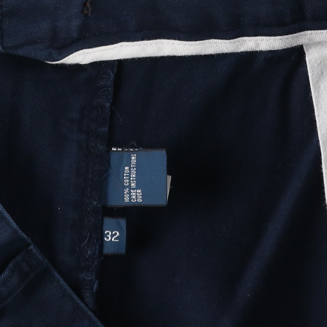 Ralph Lauren POLO by Ralph Lauren TYLER SHORT Two-pleat chino shorts, short pants, men's size W32 cotton navy blue type Vintage Second Hand