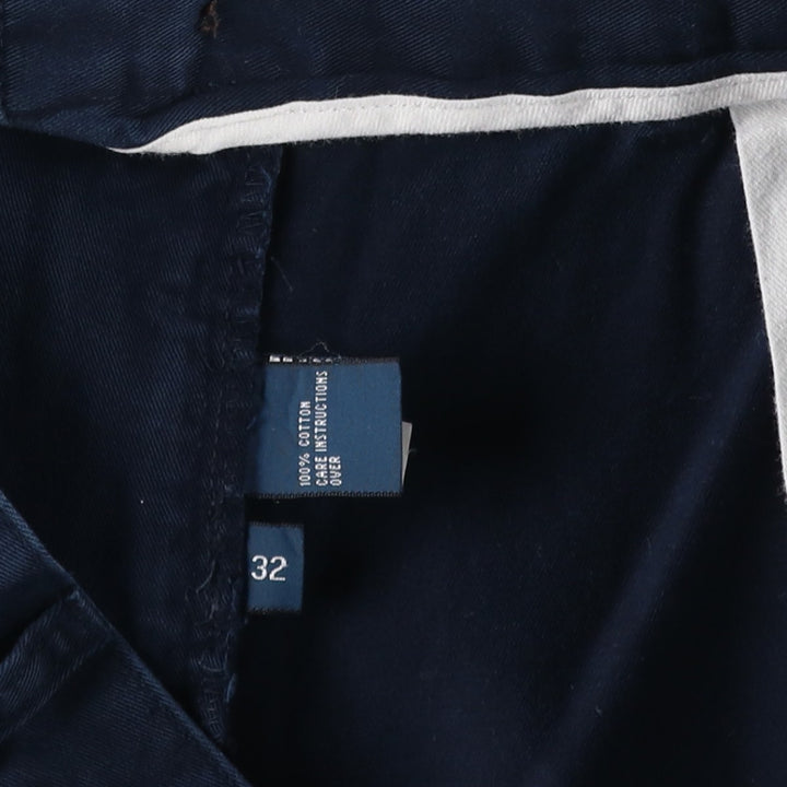 Ralph Lauren POLO by Ralph Lauren TYLER SHORT Two-pleat chino shorts, short pants, men's size W32 cotton navy blue type Vintage Second Hand