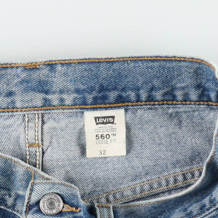 2000'S Levi's 560 Loose Fit Denim Shorts (Men's W32 equivalent) cotton blue type Vintage Second Hand