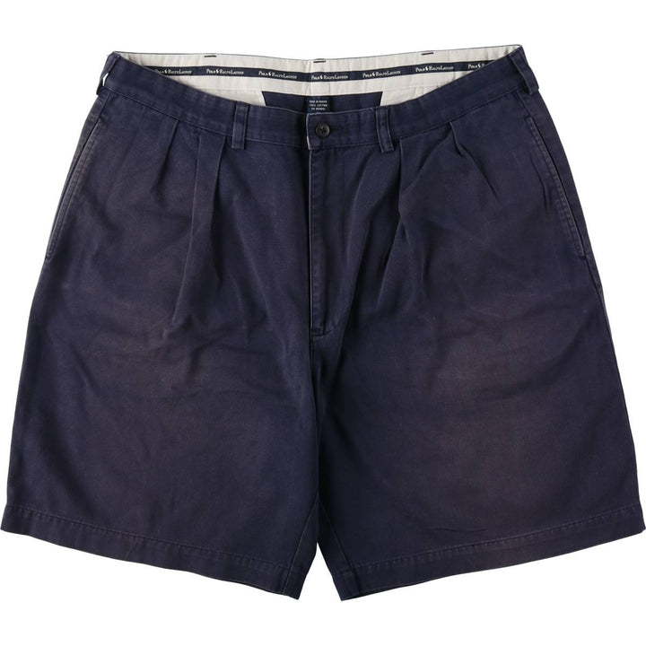 Ralph Lauren Polo Ralph Lauren Two-Pleat Chino Shorts, Men's Size W37 (approx.) cotton navy blue type Vintage Second Hand