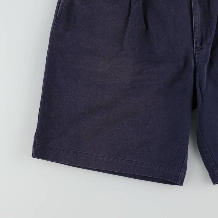 Ralph Lauren Polo Ralph Lauren Two-Pleat Chino Shorts, Men's Size W37 (approx.) cotton navy blue type Vintage Second Hand