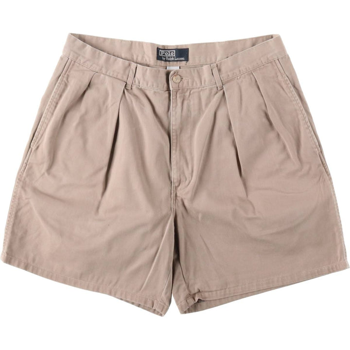 Ralph Lauren POLO by Ralph Lauren Two-pleat Chino Shorts, Men's Size W34 cotton Beige type Vintage Second Hand
