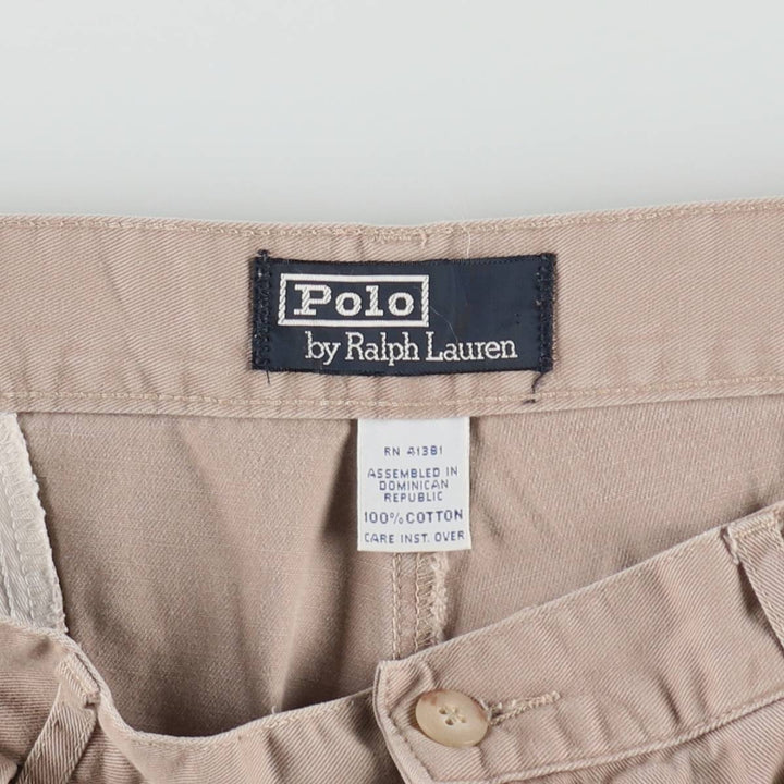Ralph Lauren POLO by Ralph Lauren Two-pleat Chino Shorts, Men's Size W34 cotton Beige type Vintage Second Hand