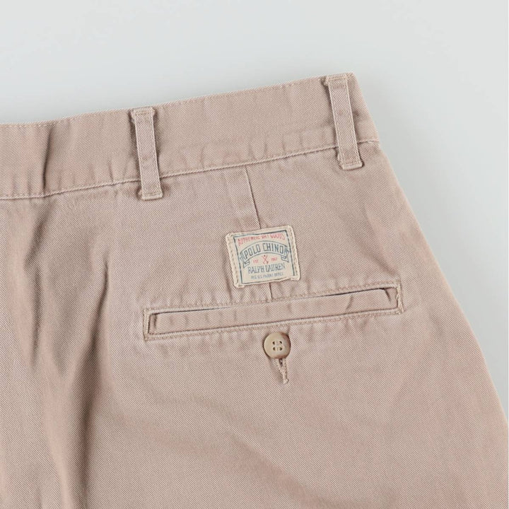 Ralph Lauren POLO by Ralph Lauren Two-pleat Chino Shorts, Men's Size W34 cotton Beige type Vintage Second Hand