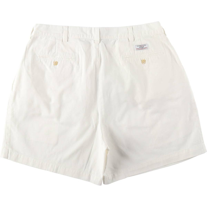 Ralph Lauren POLO by Ralph Lauren ANDREW SHORT Two-pleat chino shorts, short pants, men's size W34 cotton white type Vintage Second Hand