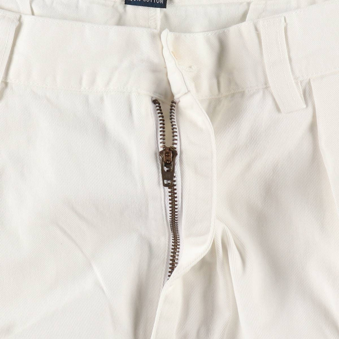 Ralph Lauren POLO by Ralph Lauren ANDREW SHORT Two-pleat chino shorts, short pants, men's size W34 cotton white type Vintage Second Hand
