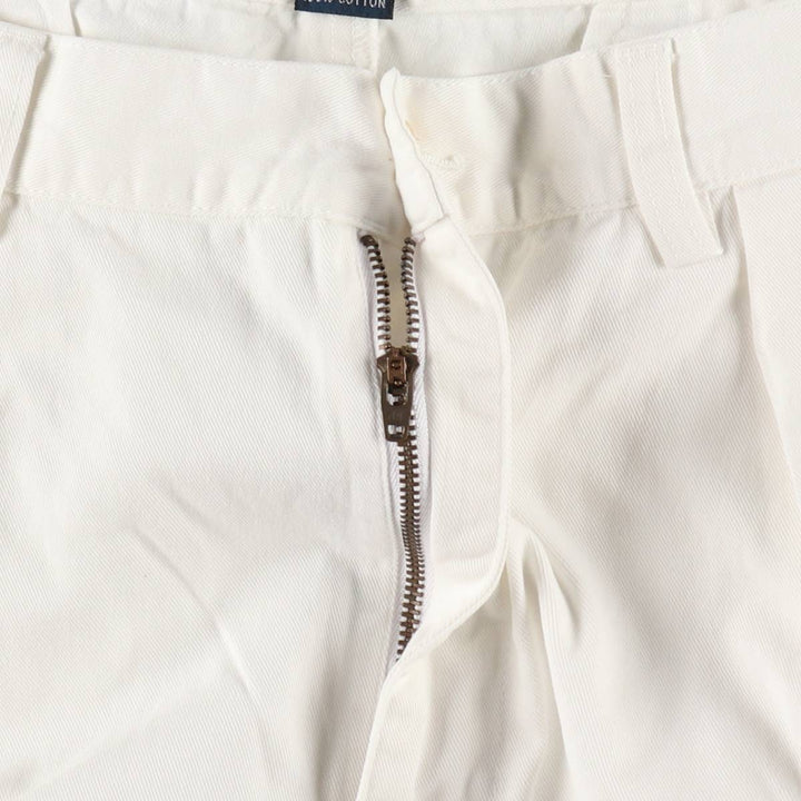 Ralph Lauren POLO by Ralph Lauren ANDREW SHORT Two-pleat chino shorts, short pants, men's size W34 cotton white type Vintage Second Hand