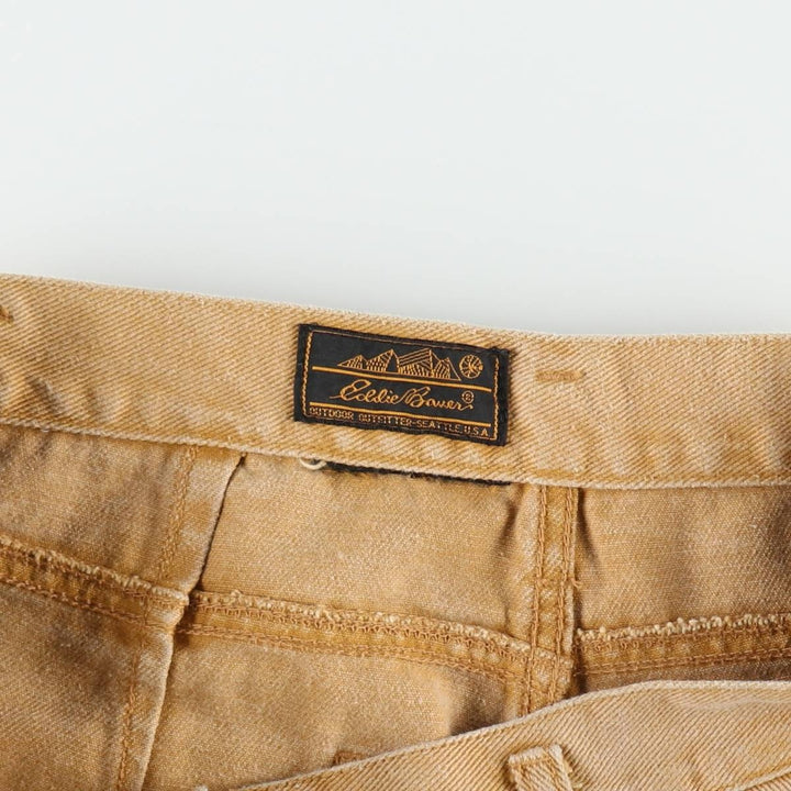 80s-90'S Eddie Bauer Black Tag One-Pleat Denim Shorts, Men's Size W31 (approx.), Vintage unclear Beige type Vintage Second Hand