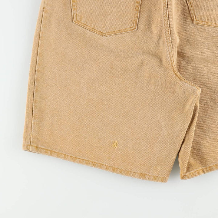 80s-90'S Eddie Bauer Black Tag One-Pleat Denim Shorts, Men's Size W31 (approx.), Vintage unclear Beige type Vintage Second Hand