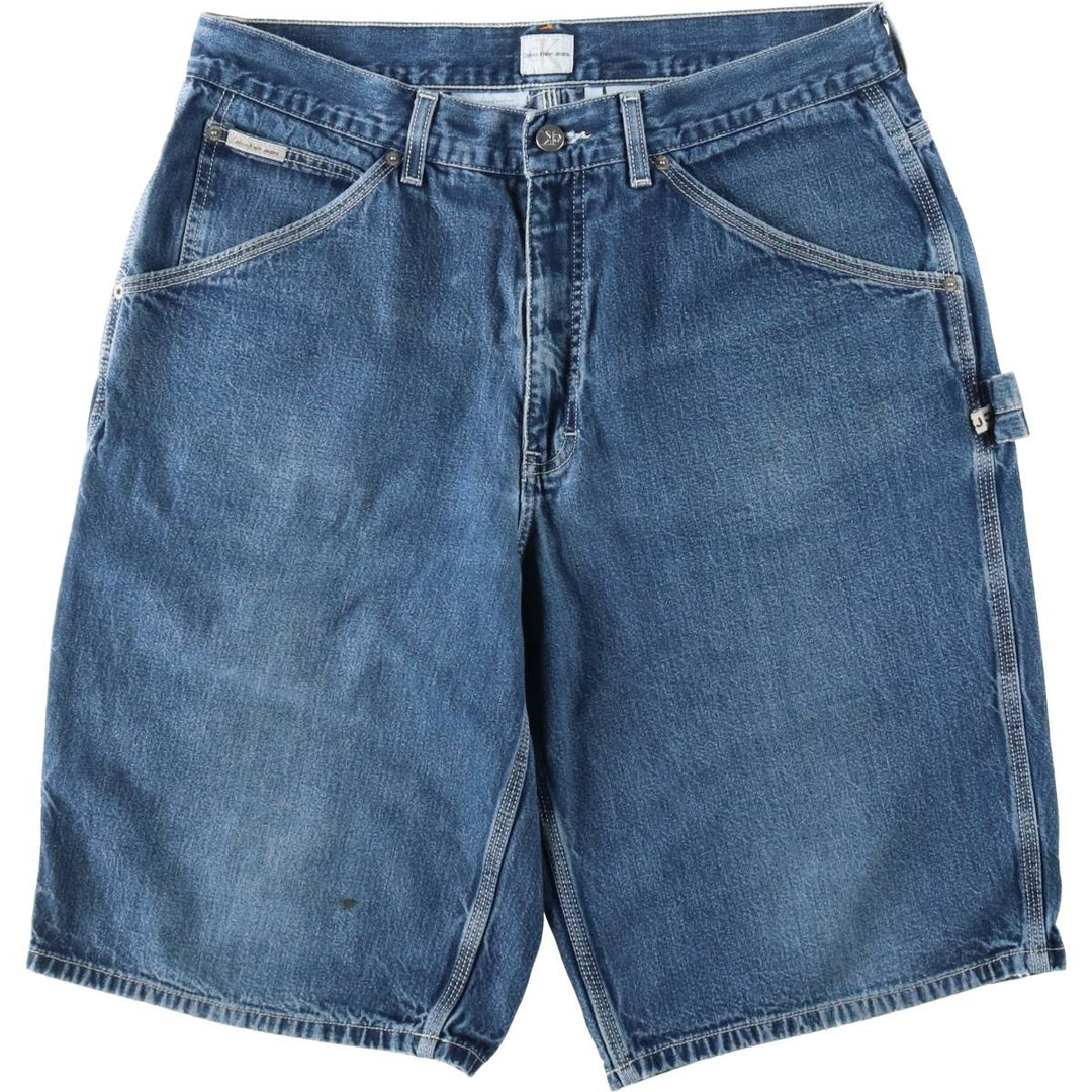 90s-00'S Calvin Klein Jeans Denim Painter Shorts, Men's W35 (approx.), Vintage cotton blue type Vintage Second Hand