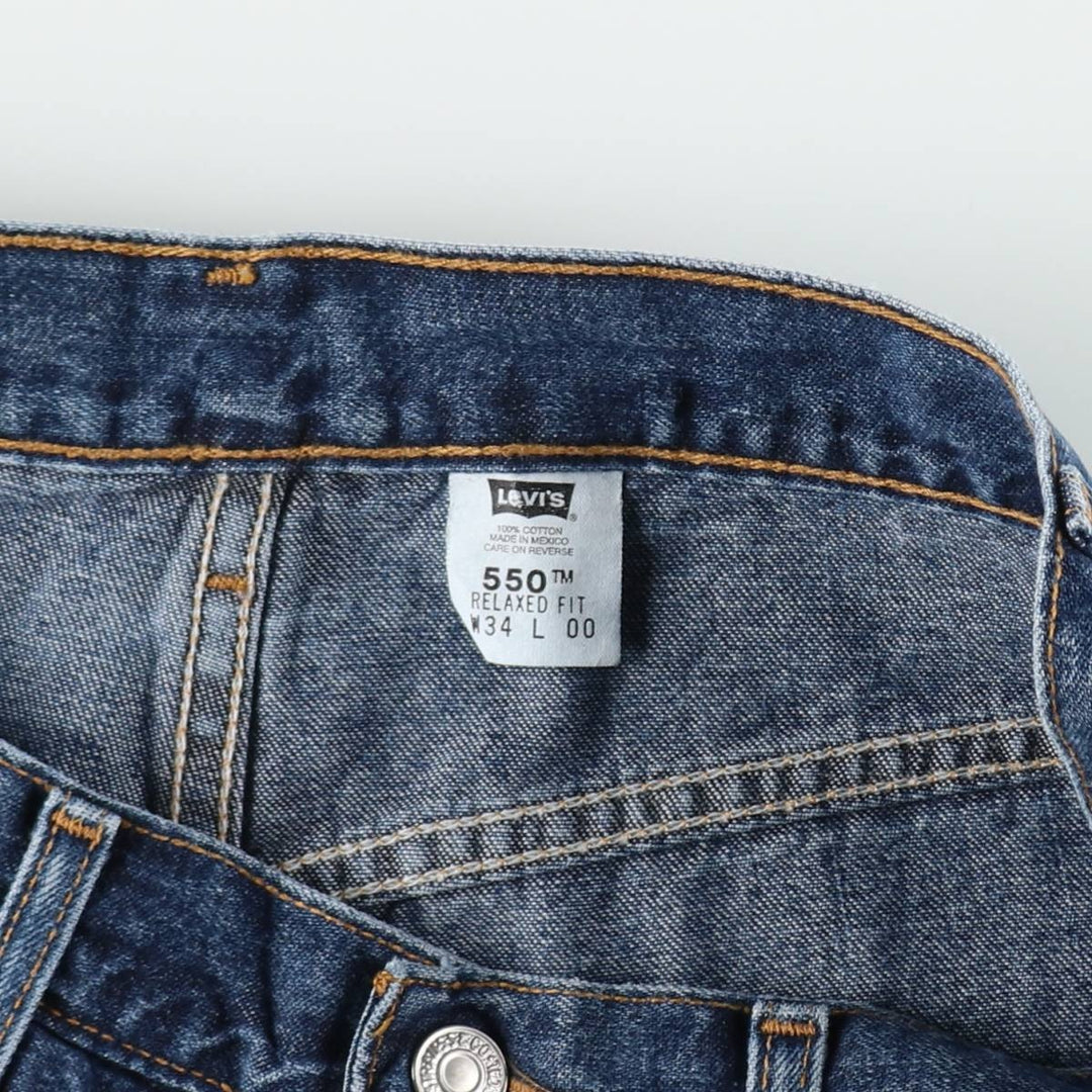 90'S Levi's 550 Relaxed Fit Denim Shorts/Jorts, Men's, Size 34, Vintage cotton blue type Vintage Second Hand