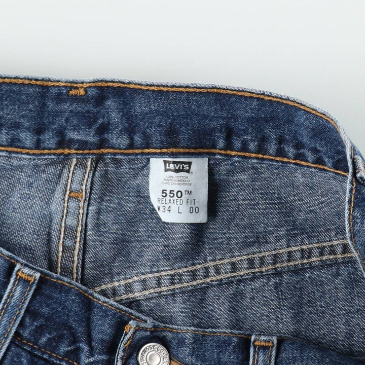 90'S Levi's 550 Relaxed Fit Denim Shorts/Jorts, Men's, Size 34, Vintage cotton blue type Vintage Second Hand
