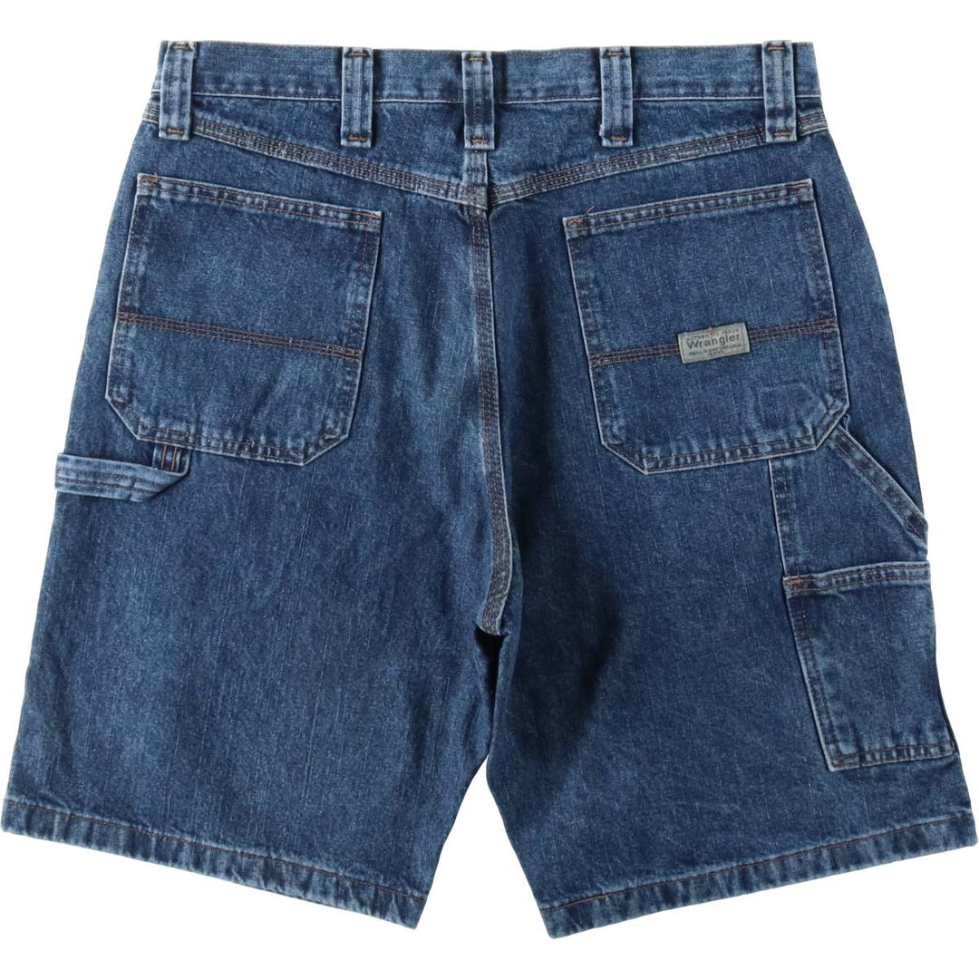 Wrangler Carpenter Denim Painter Shorts (Men's W35 equivalent) cotton blue type Vintage Second Hand