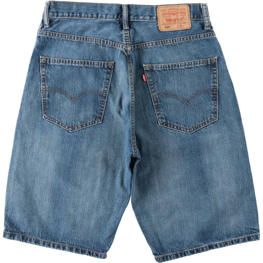 Levi's 569 denim shorts, half pants, jorts, men's size W34 cotton blue type Vintage Second Hand