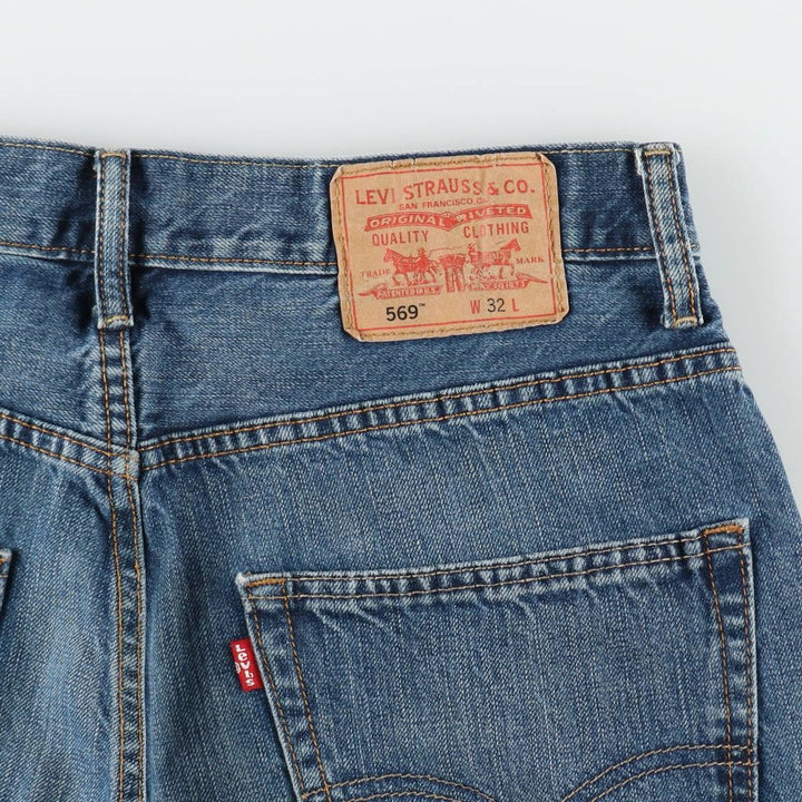 Levi's 569 denim shorts, half pants, jorts, men's size W34 cotton blue type Vintage Second Hand