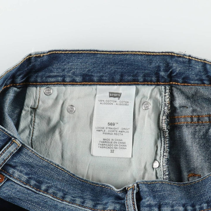 Levi's 569 denim shorts, half pants, jorts, men's size W34 cotton blue type Vintage Second Hand