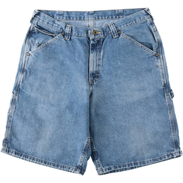 Lee DUNGAREES denim painter shorts, half pants, men's size w34 unclear blue type Vintage Second Hand