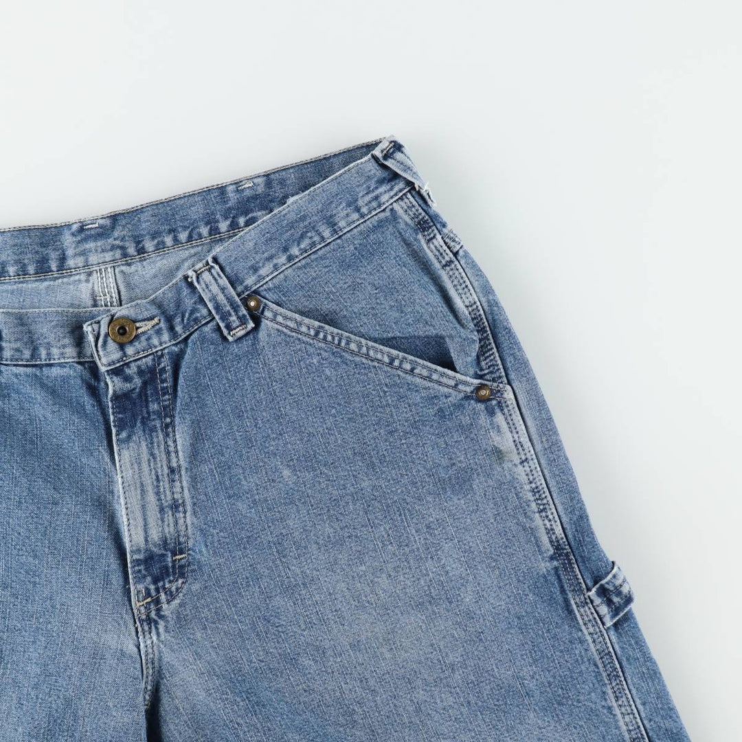 Lee DUNGAREES denim painter shorts, half pants, men's size w34 unclear blue type Vintage Second Hand