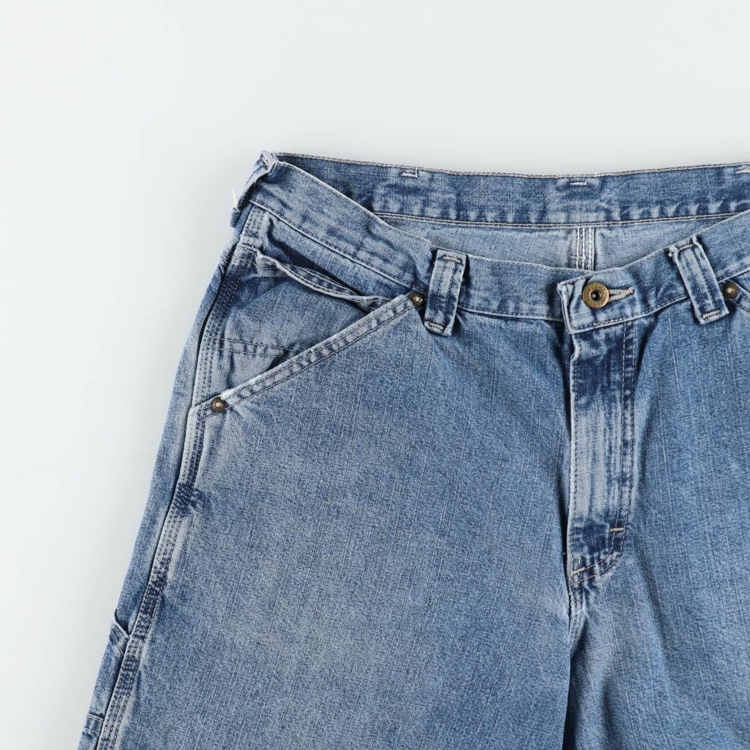 Lee DUNGAREES denim painter shorts, half pants, men's size w34 unclear blue type Vintage Second Hand