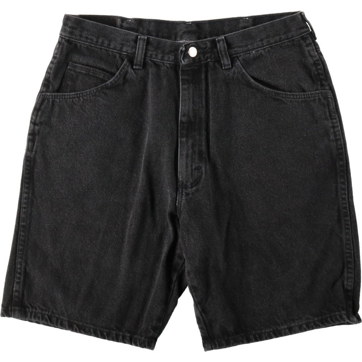 Wrangler Black Denim Shorts, Shorts, Men's, W33 cotton black type Vintage Second Hand