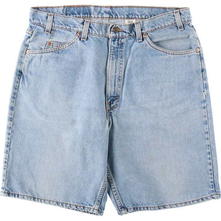 90'S Levi's 550 Relaxed Fit Denim Shorts, Made in USA, Men's, W37, Vintage cotton blue type Vintage Second Hand