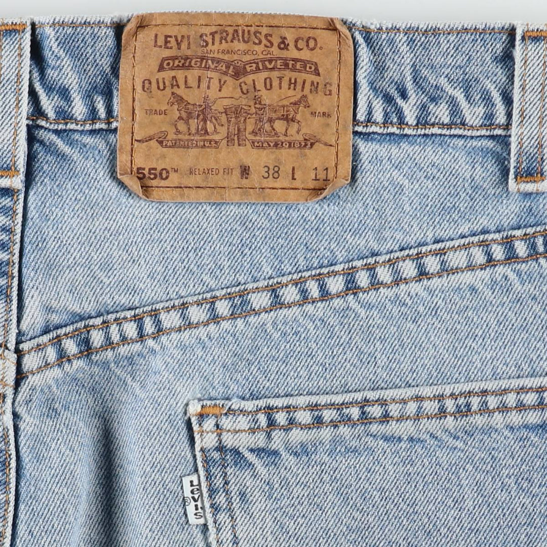 90'S Levi's 550 Relaxed Fit Denim Shorts, Made in USA, Men's, W37, Vintage cotton blue type Vintage Second Hand