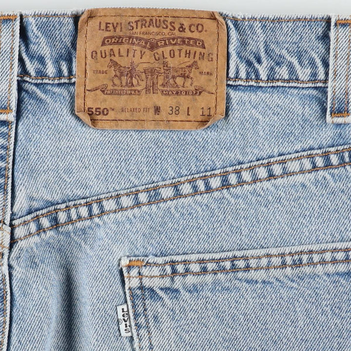 90'S Levi's 550 Relaxed Fit Denim Shorts, Made in USA, Men's, W37, Vintage cotton blue type Vintage Second Hand