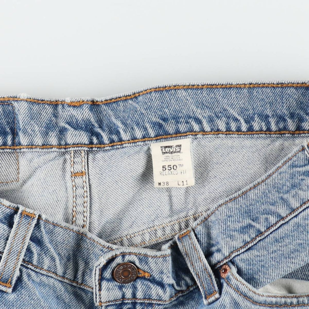 90'S Levi's 550 Relaxed Fit Denim Shorts, Made in USA, Men's, W37, Vintage cotton blue type Vintage Second Hand