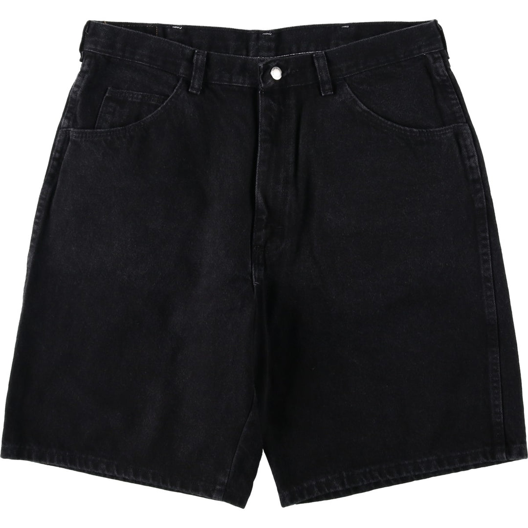 Wrangler Black Denim Shorts for Men, W35 cotton black type Vintage Second Hand