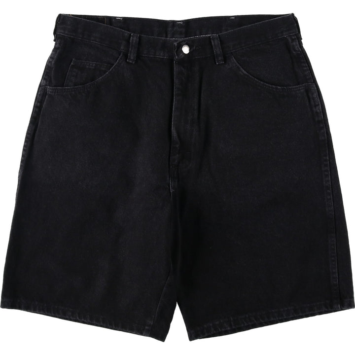 Wrangler Black Denim Shorts for Men, W35 cotton black type Vintage Second Hand