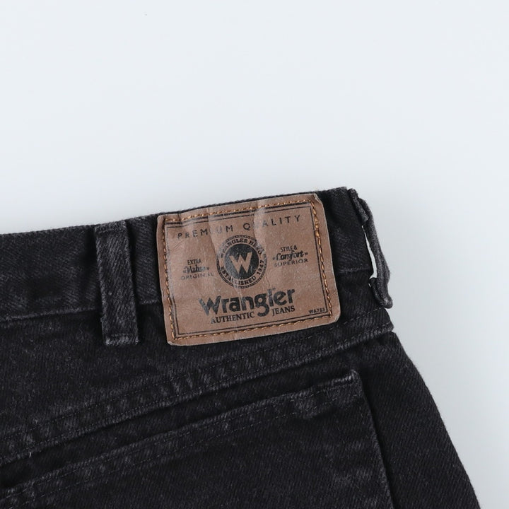 Wrangler Black Denim Shorts for Men, W35 cotton black type Vintage Second Hand