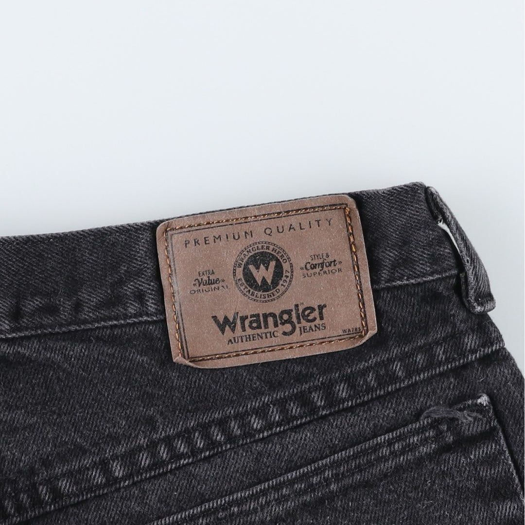 Wrangler Black Denim Shorts, Shorts, Men's, W32 equivalent cotton black type Vintage Second Hand