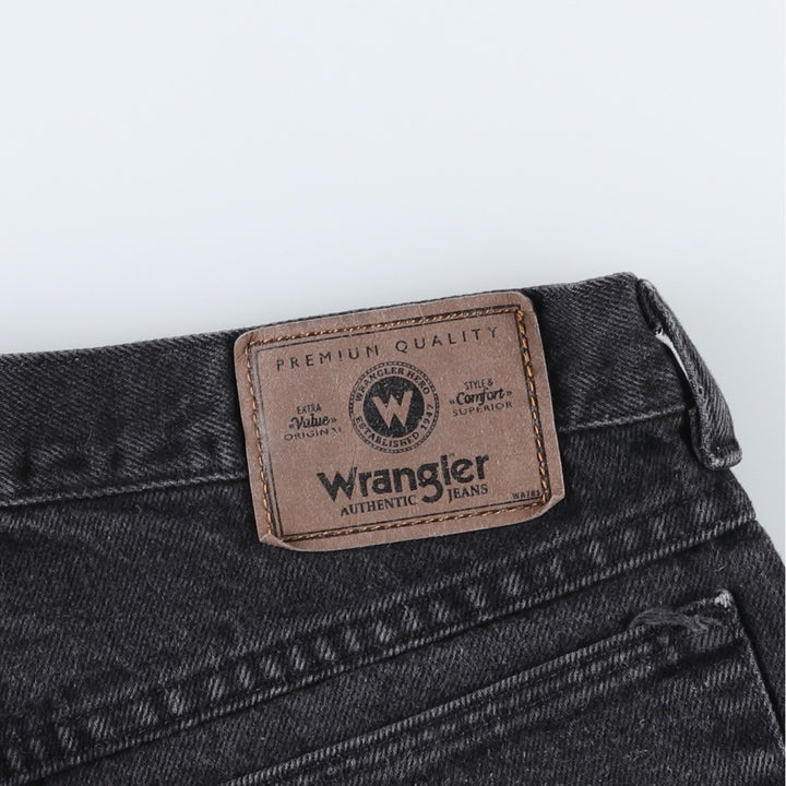 Wrangler Black Denim Shorts, Shorts, Men's, W32 equivalent cotton black type Vintage Second Hand
