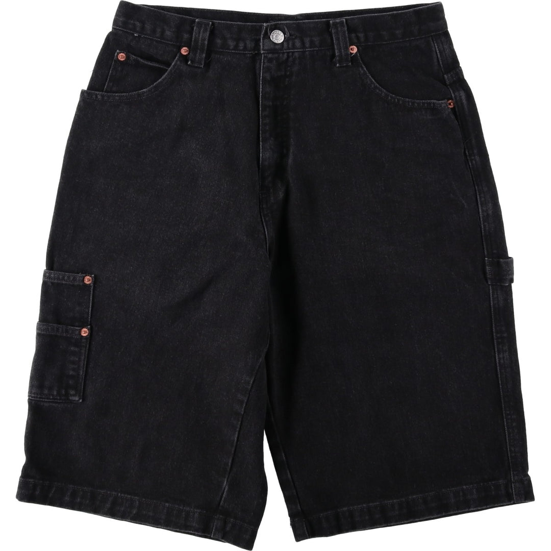 90'S Guess Jeans Black Denim Painter Shorts, Men's Size W32 (approx.), Vintage cotton black type Vintage Second Hand