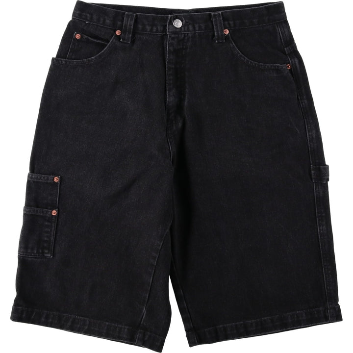 90'S Guess Jeans Black Denim Painter Shorts, Men's Size W32 (approx.), Vintage cotton black type Vintage Second Hand