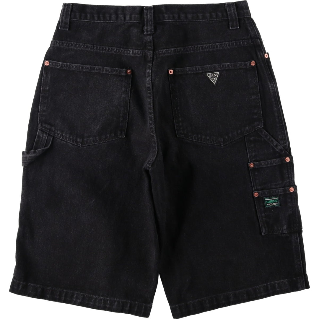 90'S Guess Jeans Black Denim Painter Shorts, Men's Size W32 (approx.), Vintage cotton black type Vintage Second Hand