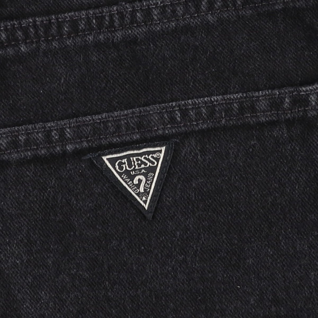 90'S Guess Jeans Black Denim Painter Shorts, Men's Size W32 (approx.), Vintage cotton black type Vintage Second Hand