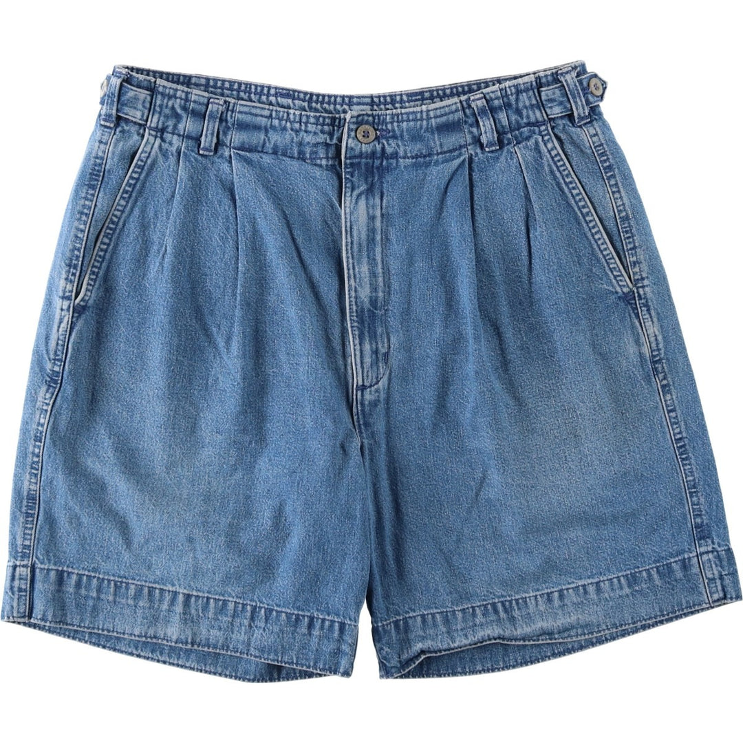 90'S Dockers/Levi's Two-Pleat Denim Shorts, Men's Size W33 (approx.), Vintage cotton blue type Vintage Second Hand