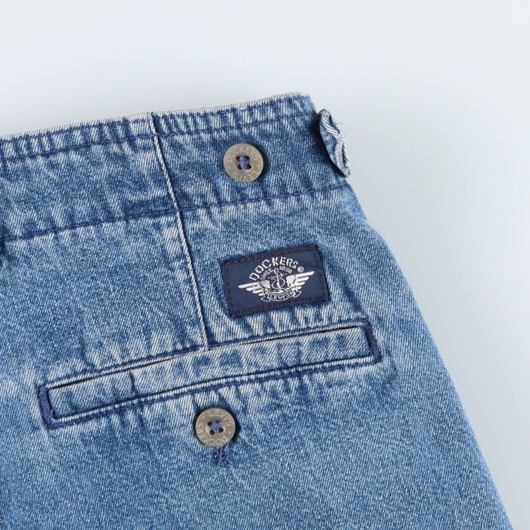 90'S Dockers/Levi's Two-Pleat Denim Shorts, Men's Size W33 (approx.), Vintage cotton blue type Vintage Second Hand