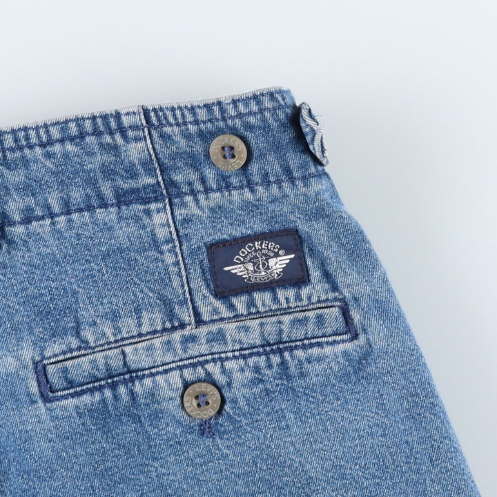 90'S Dockers/Levi's Two-Pleat Denim Shorts, Men's Size W33 (approx.), Vintage cotton blue type Vintage Second Hand