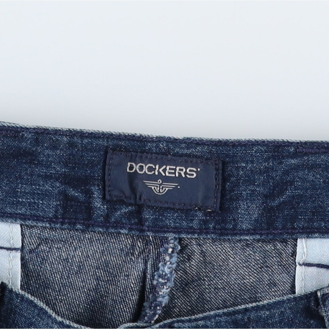 2000'S Dockers Two-Pleat Denim Shorts, Men's Size W34 (approx.) cotton navy blue type Vintage Second Hand